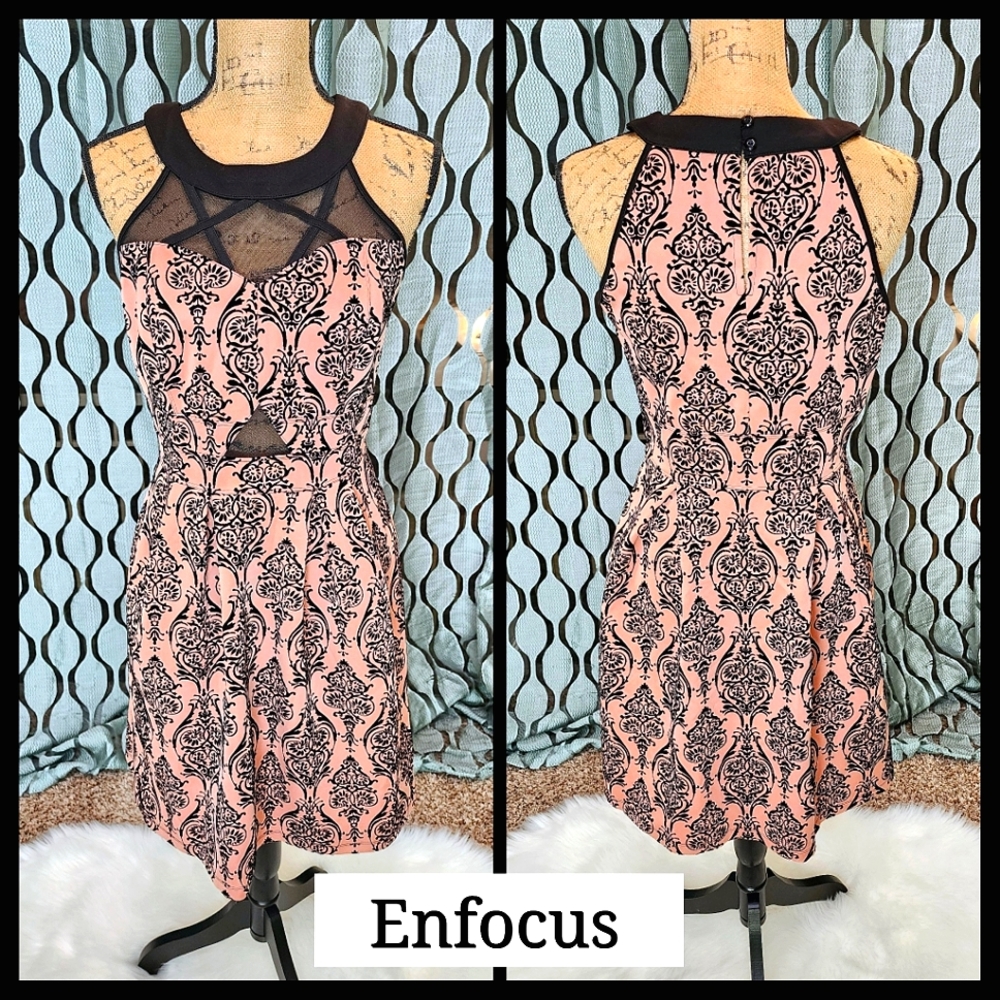 CLOSET CLOSING ~~ Enfocus Studio Black Damask Dress - Size 8